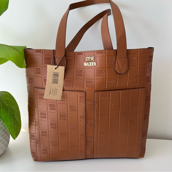 NWT Steve Madden Cognac Tote - Picture 2 of 15